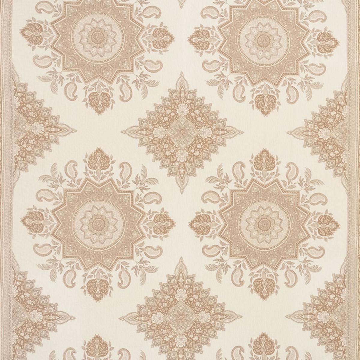 Schumacher Montecito Medallion Neutral Fabric | Atlanta Fabrics