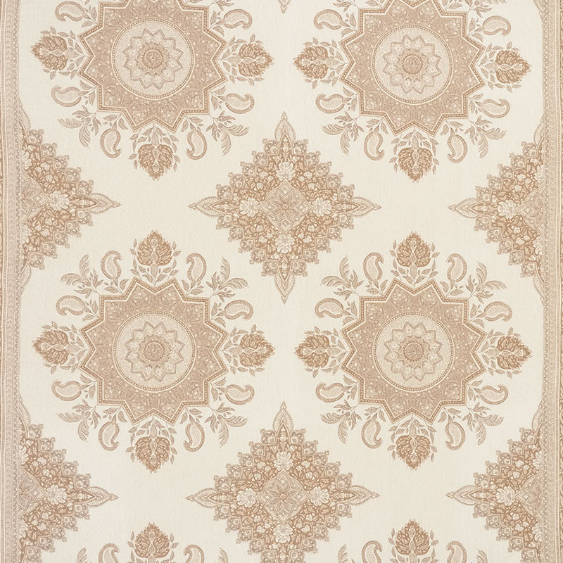 Schumacher Montecito Medallion Neutral Fabric | Atlanta Fabrics
