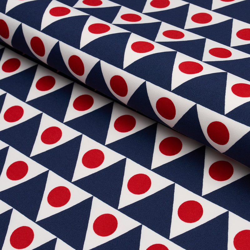 Schumacher PENNANT II INDOOR/OUTDOOR NAVY & RED  | Atlanta Fabrics