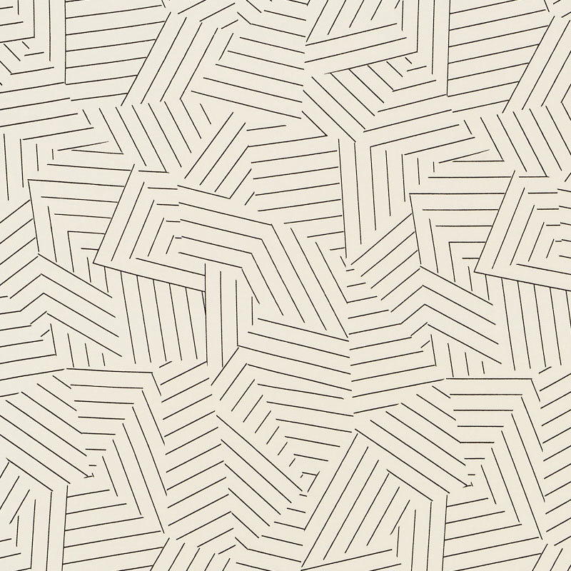 Schumacher DECONSTRUCTED STRIPE INDOOR/OUTDOOR BLACK Fabric | Atlanta Fabrics