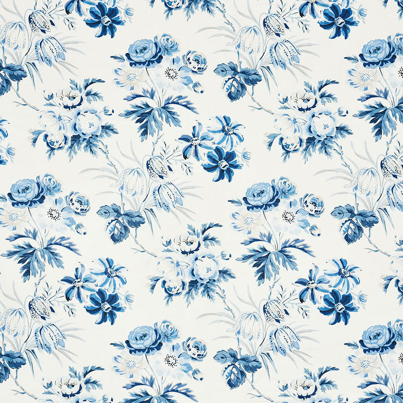Schumacher CECIL CHINTZ DELFT Fabric | Atlanta Fabrics
