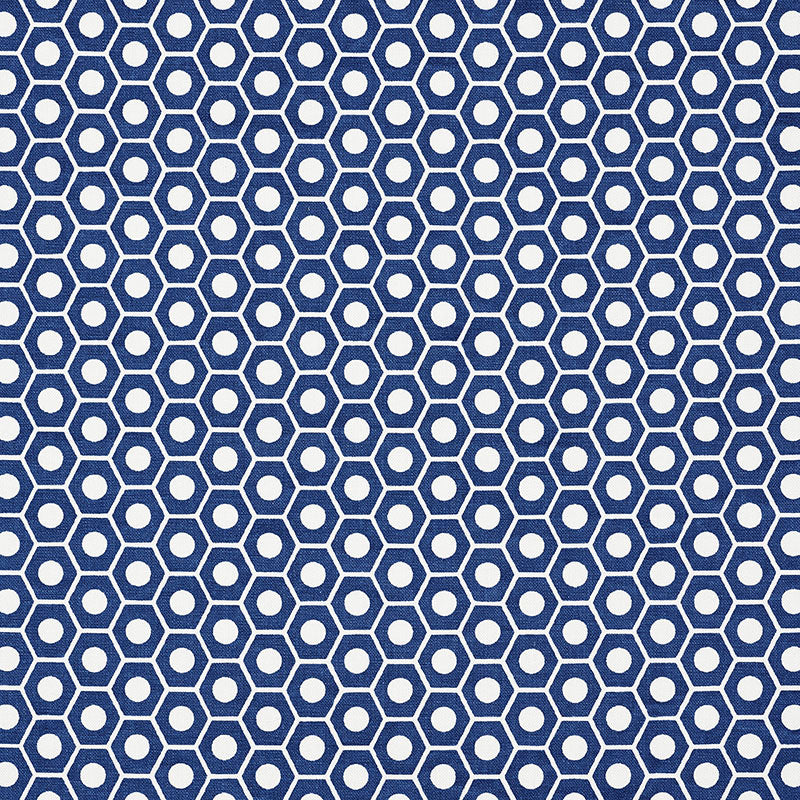 Schumacher QUEEN B NAVY  | Atlanta Fabrics