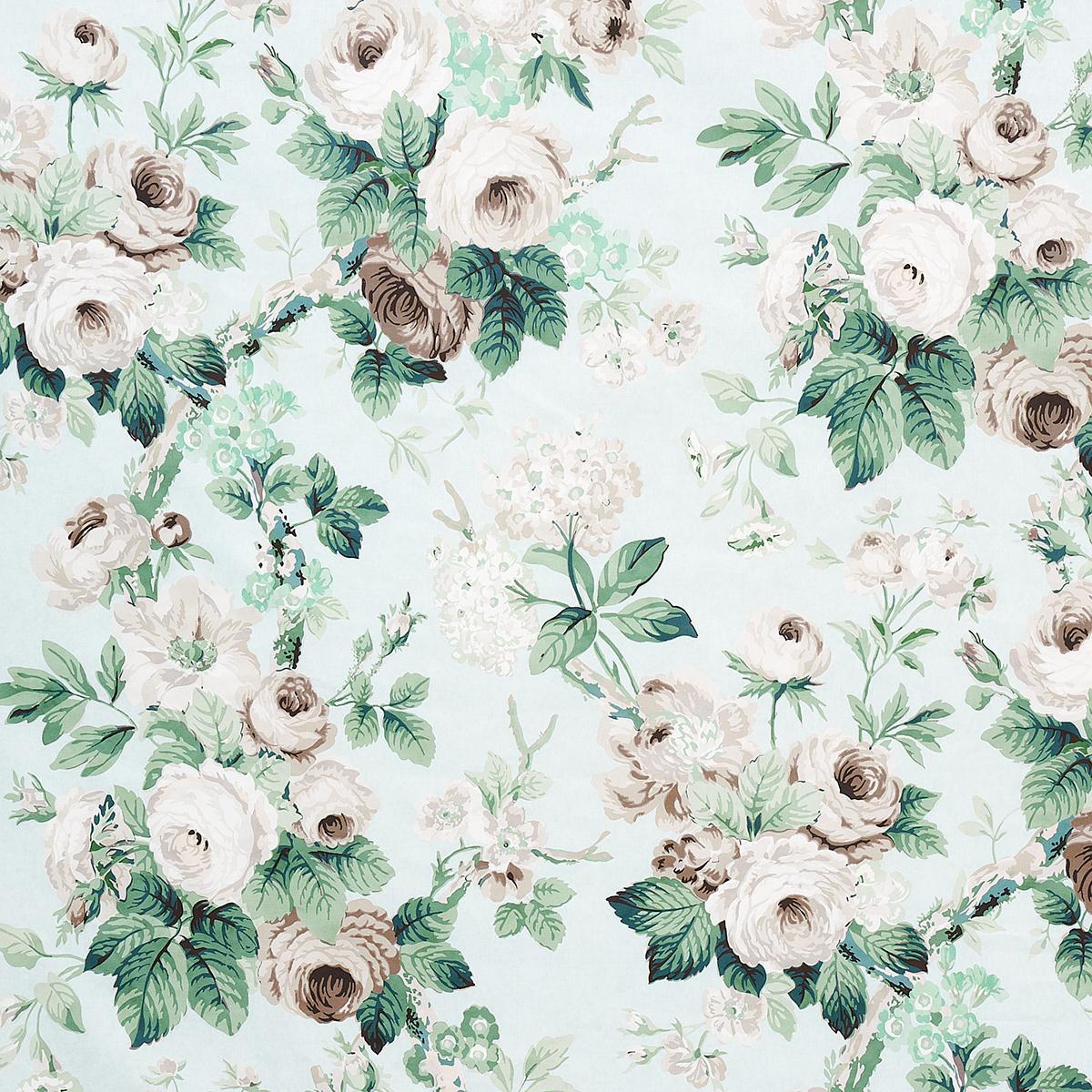 Schumacher NANCY FLORAL SEAFOAM Fabric | Atlanta Fabrics
