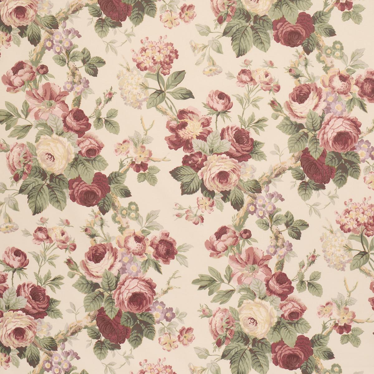 Schumacher Nancy Floral Bordeaux Fabric | Atlanta Fabrics