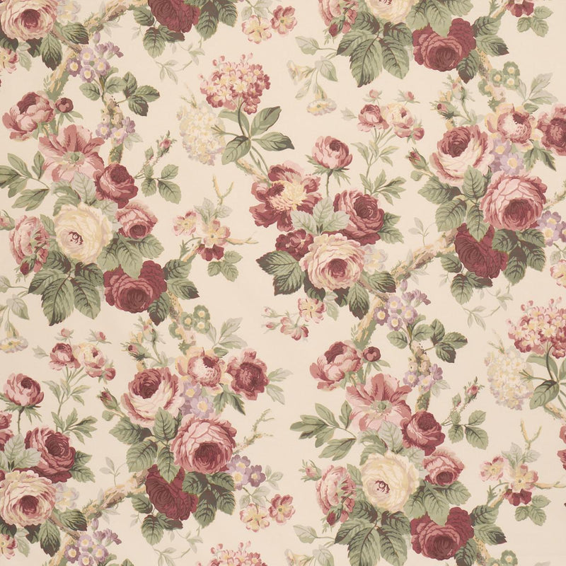 Schumacher Nancy Floral Bordeaux Fabric | Atlanta Fabrics