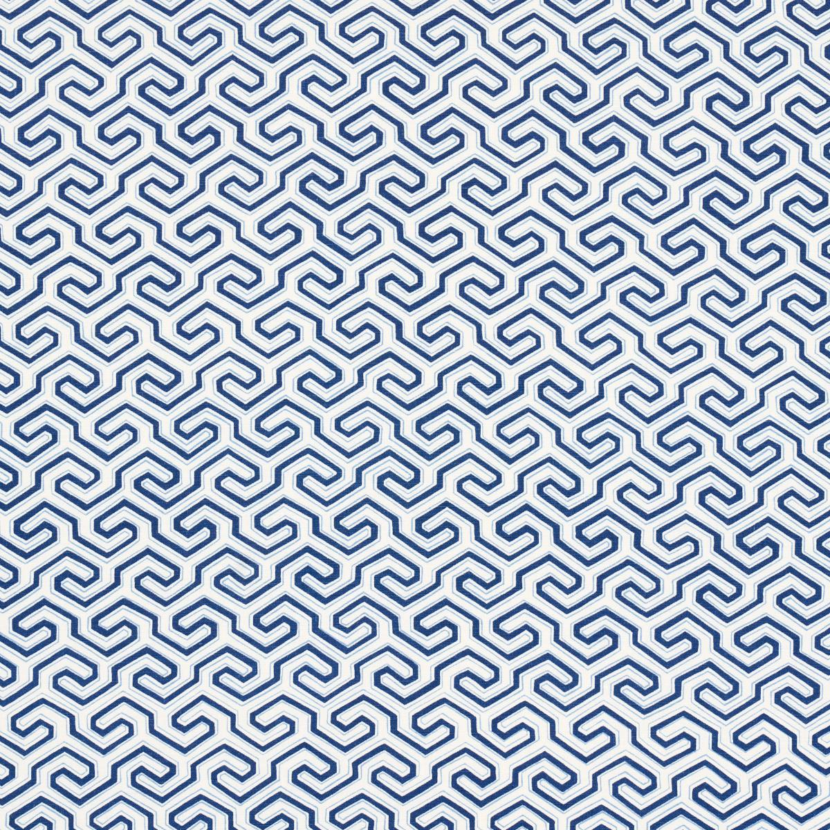 Schumacher MING FRET PRINT BLUE Fabric | Atlanta Fabrics