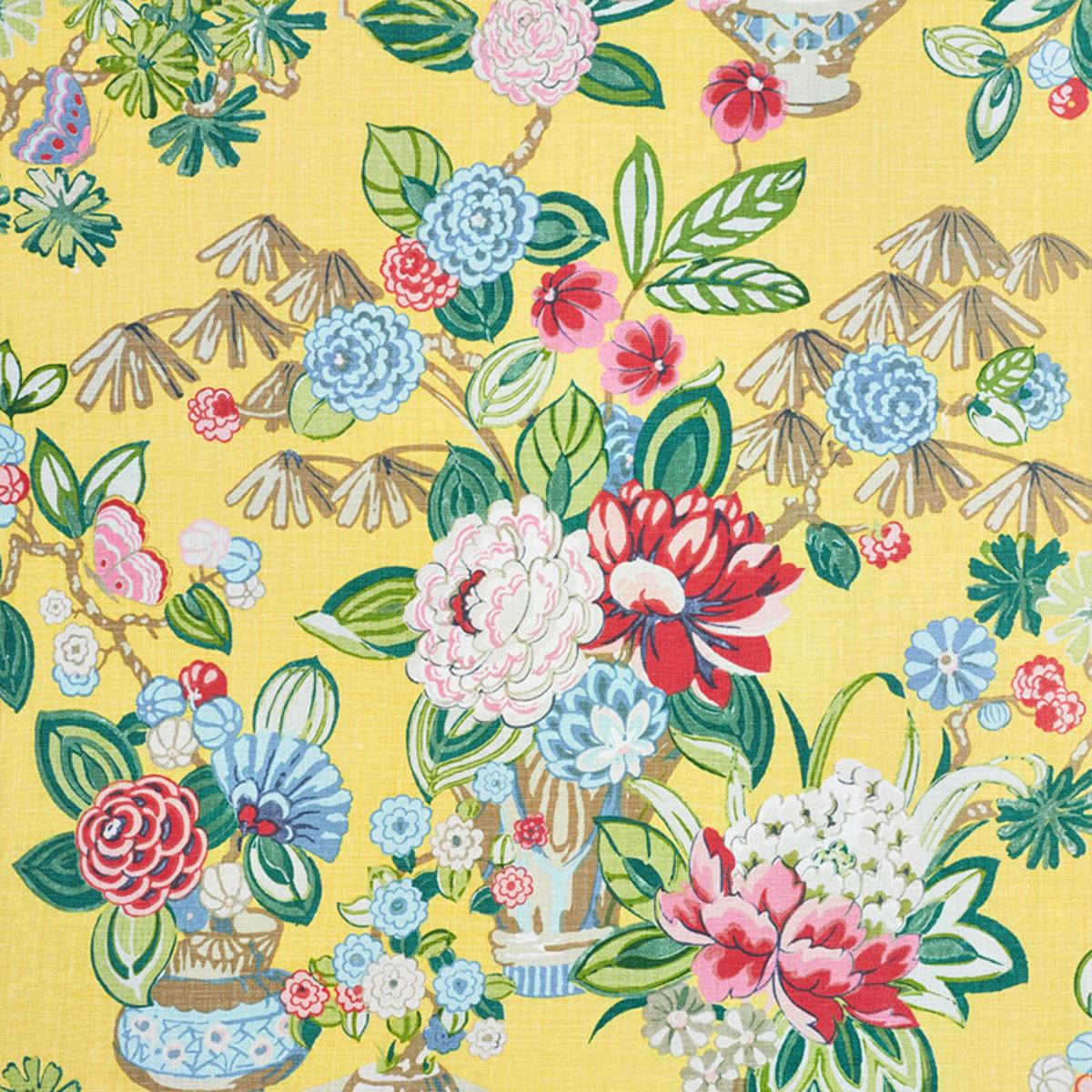 SCHUMACHER BOUQUET CHINOIS YELLOW FABRIC | Atlanta Fabrics