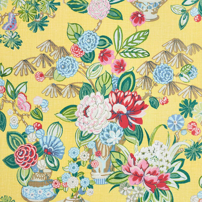 SCHUMACHER BOUQUET CHINOIS YELLOW FABRIC | Atlanta Fabrics