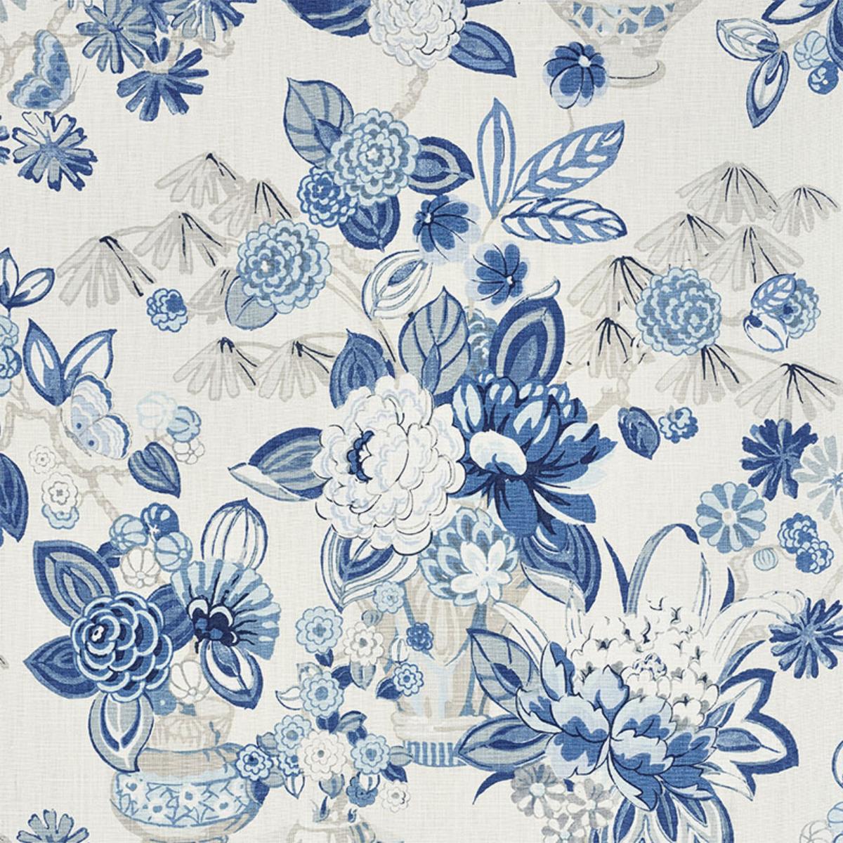 SCHUMACHER BOUQUET CHINOIS PORCELAIN FABRIC | Atlanta Fabrics