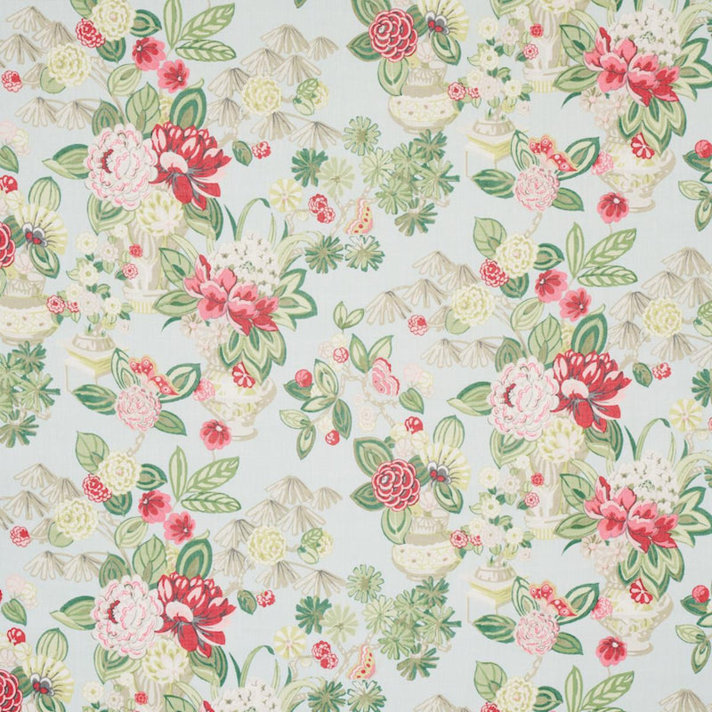 SCHUMACHER BOUQUET CHINOIS SKY FABRIC | Atlanta Fabrics