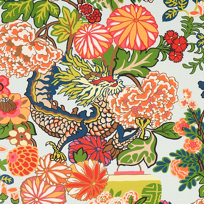Schumacher CHIANG MAI INDOOR/OUTDOOR AQUAMARINE Fabric | Atlanta Fabrics