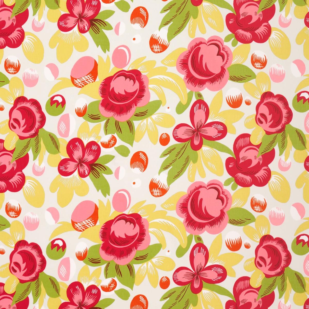 Schumacher JUIN POPPY & YELLOW Fabric | Atlanta Fabrics