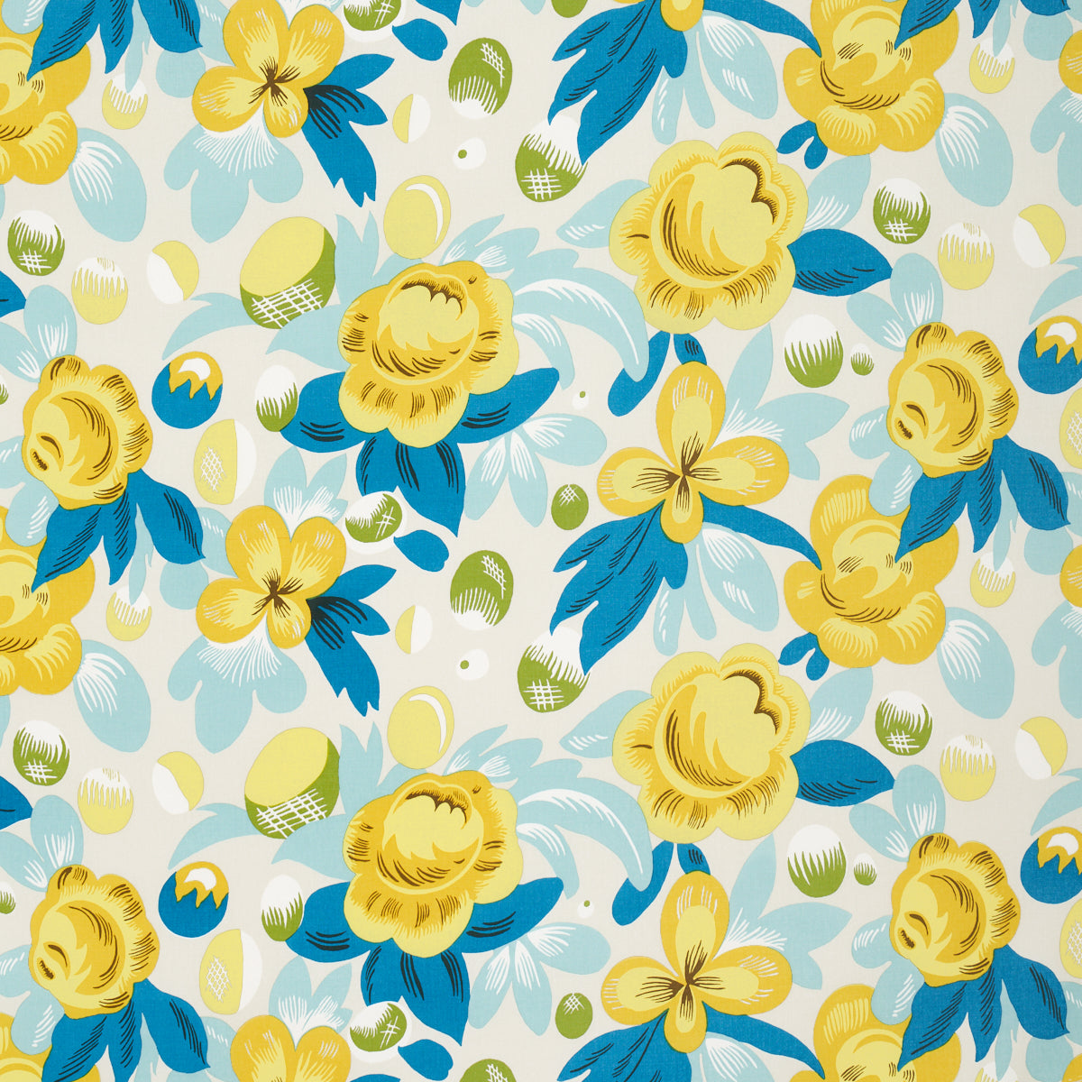 Schumacher JUIN CITRON & PEACOCK Fabric | Atlanta Fabrics