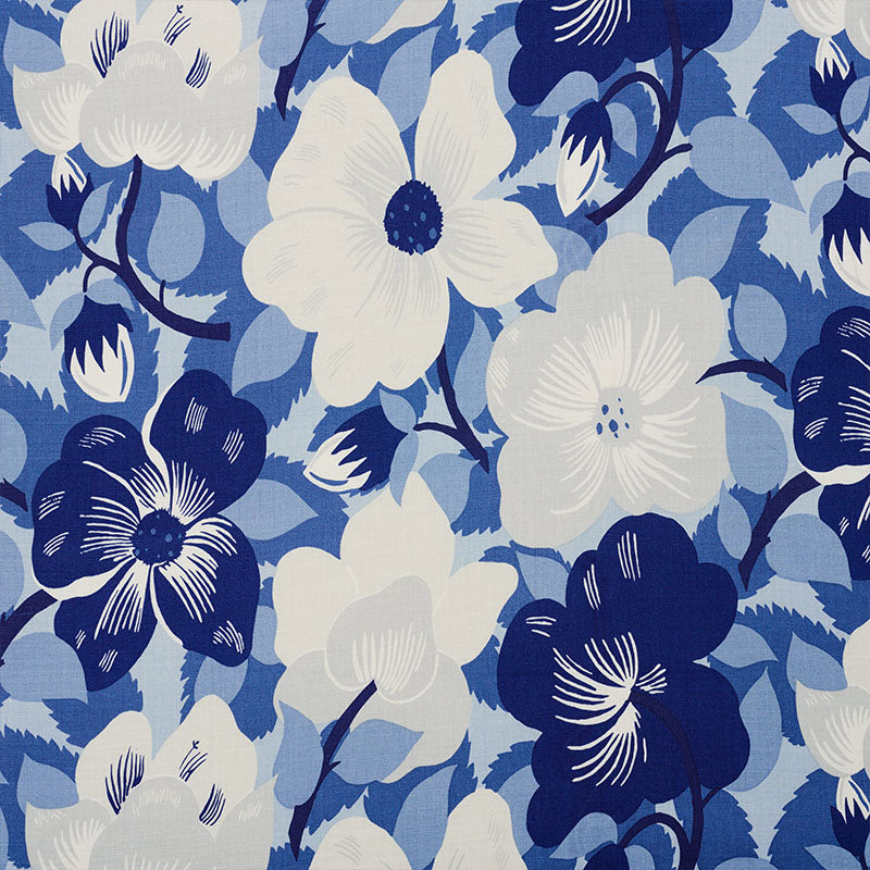 Schumacher MAGNOLIAS BLUES  | Atlanta Fabrics