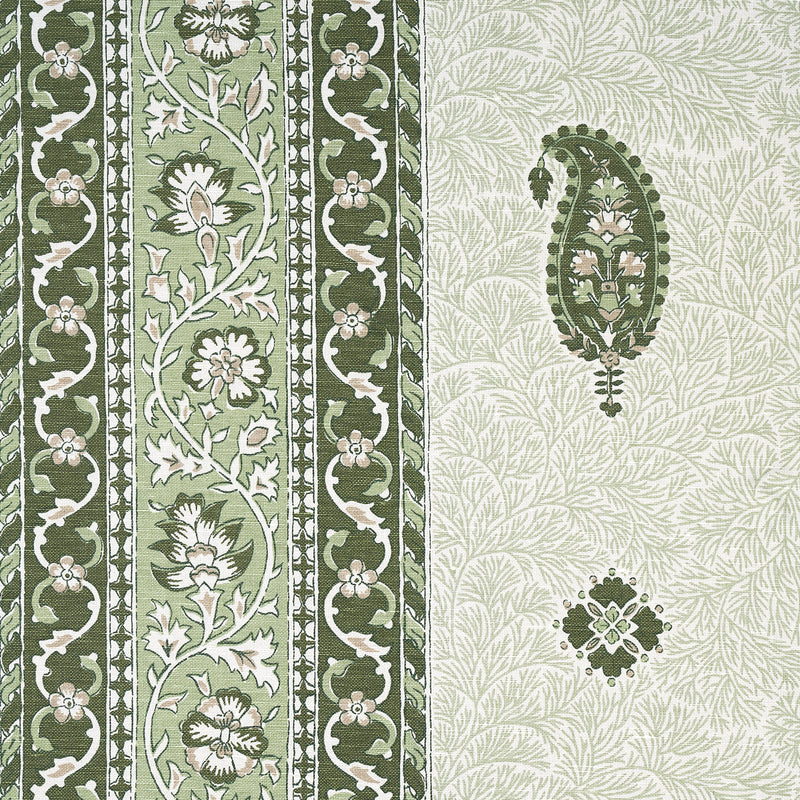 Schumacher OJAI PAISLEY LEAF GREEN  | Atlanta Fabrics
