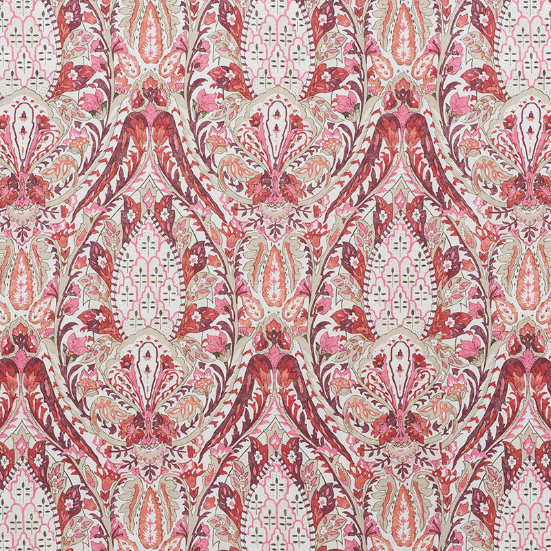 Schumacher LAYLA PAISLEY PLUM & PINK Fabric | Atlanta Fabrics