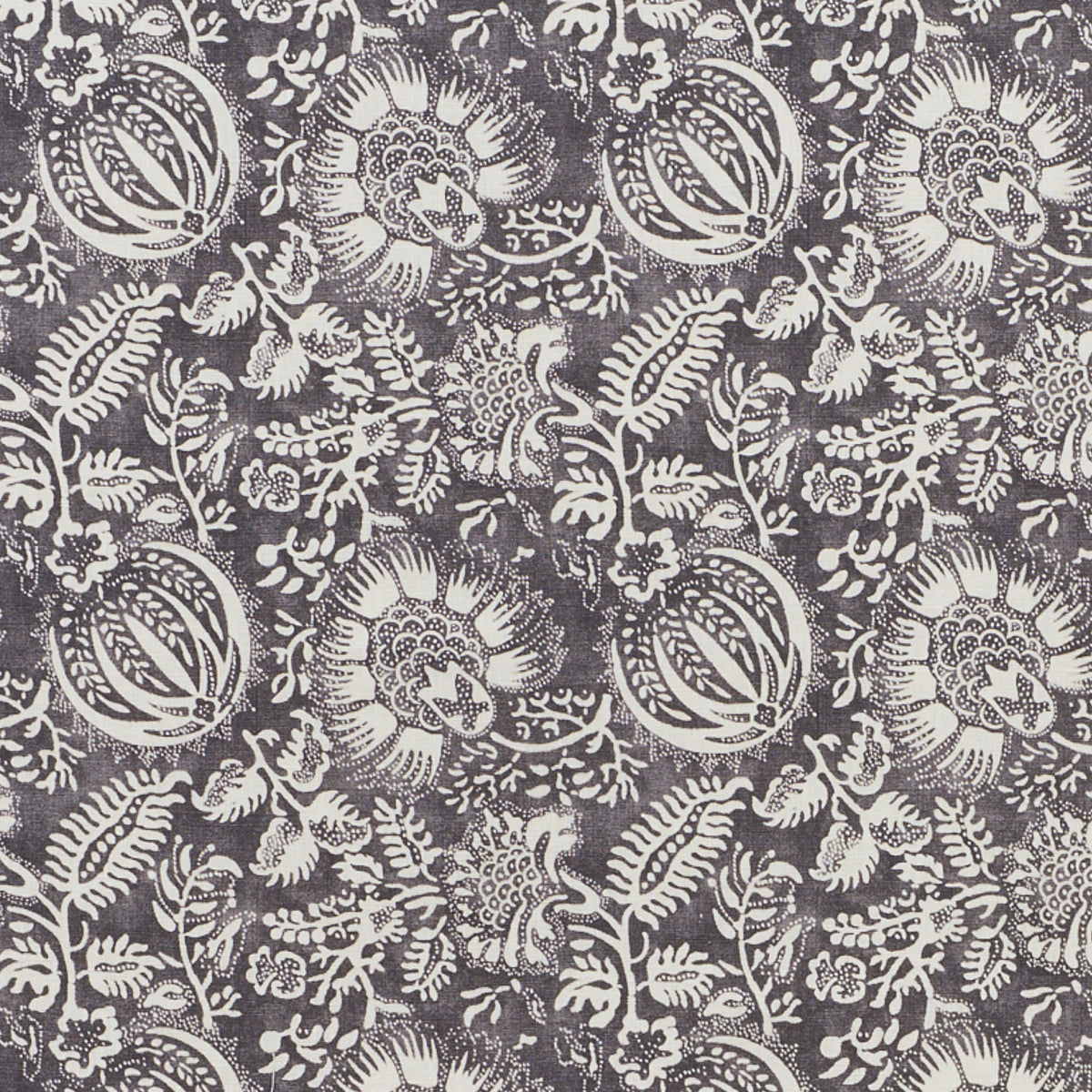 Schumacher POMEGRANATE PRINT CHARCOAL Fabric | Atlanta Fabrics