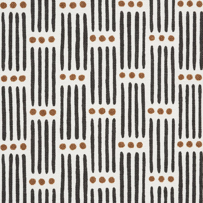 SCHUMACHER DOTTED STRIPE CARBON FABRIC | Atlanta Fabrics