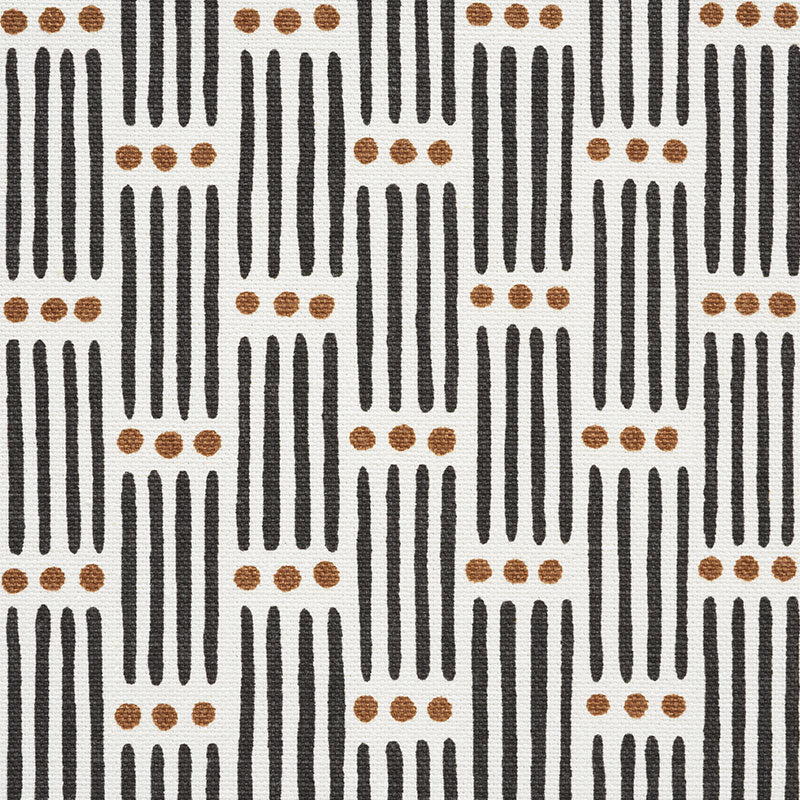 Schumacher DOTTED STRIPE CARBON Fabric | Atlanta Fabrics