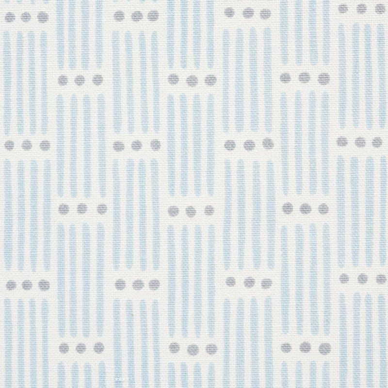 SCHUMACHER DOTTED STRIPE SKY FABRIC | Atlanta Fabrics