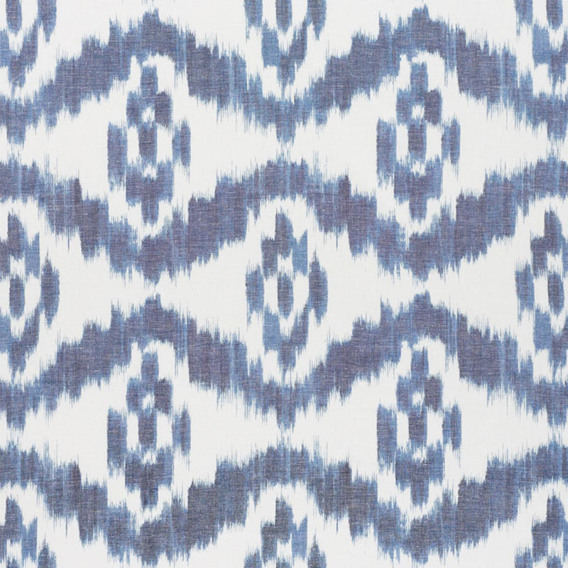 SCHUMACHER MADAKET IKAT INDIGO FABRIC | Atlanta Fabrics