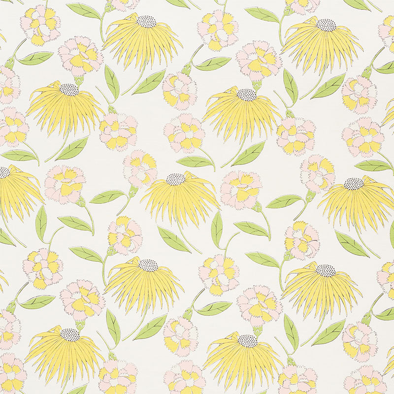 Schumacher BOUQUET TOSS PINK LEMONADE Fabric | Atlanta Fabrics