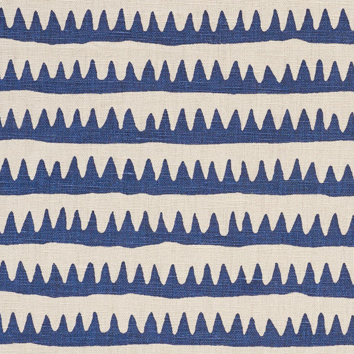SCHUMACHER CORFU HAND PRINTED STRIPE NAVY FABRIC | Atlanta Fabrics