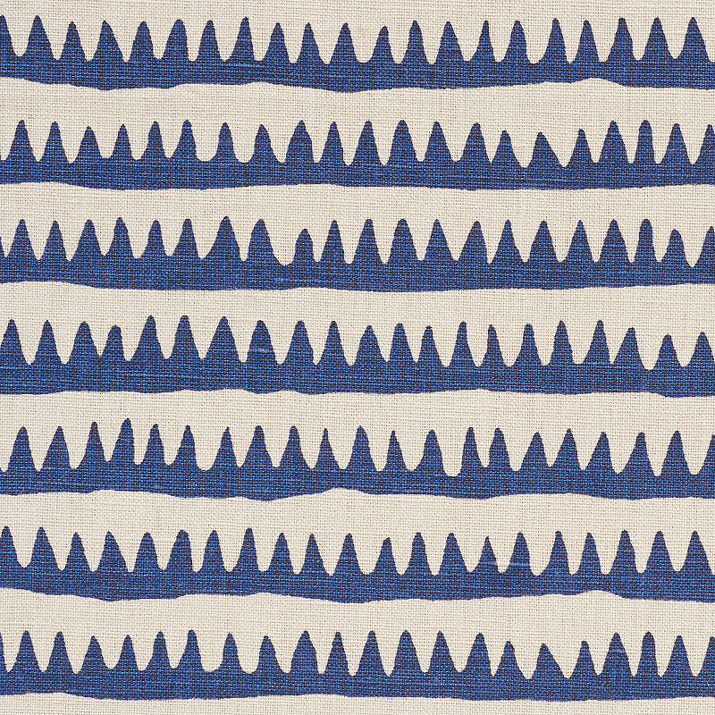 Schumacher CORFU HAND PRINTED STRIPE NAVY Fabric | Atlanta Fabrics
