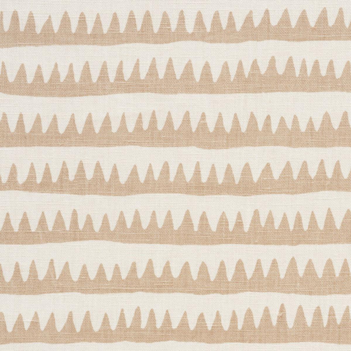 SCHUMACHER CORFU HAND PRINTED STRIPE SAND FABRIC | Atlanta Fabrics