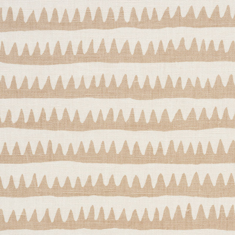 Schumacher CORFU HAND PRINTED STRIPE SAND Fabric | Atlanta Fabrics