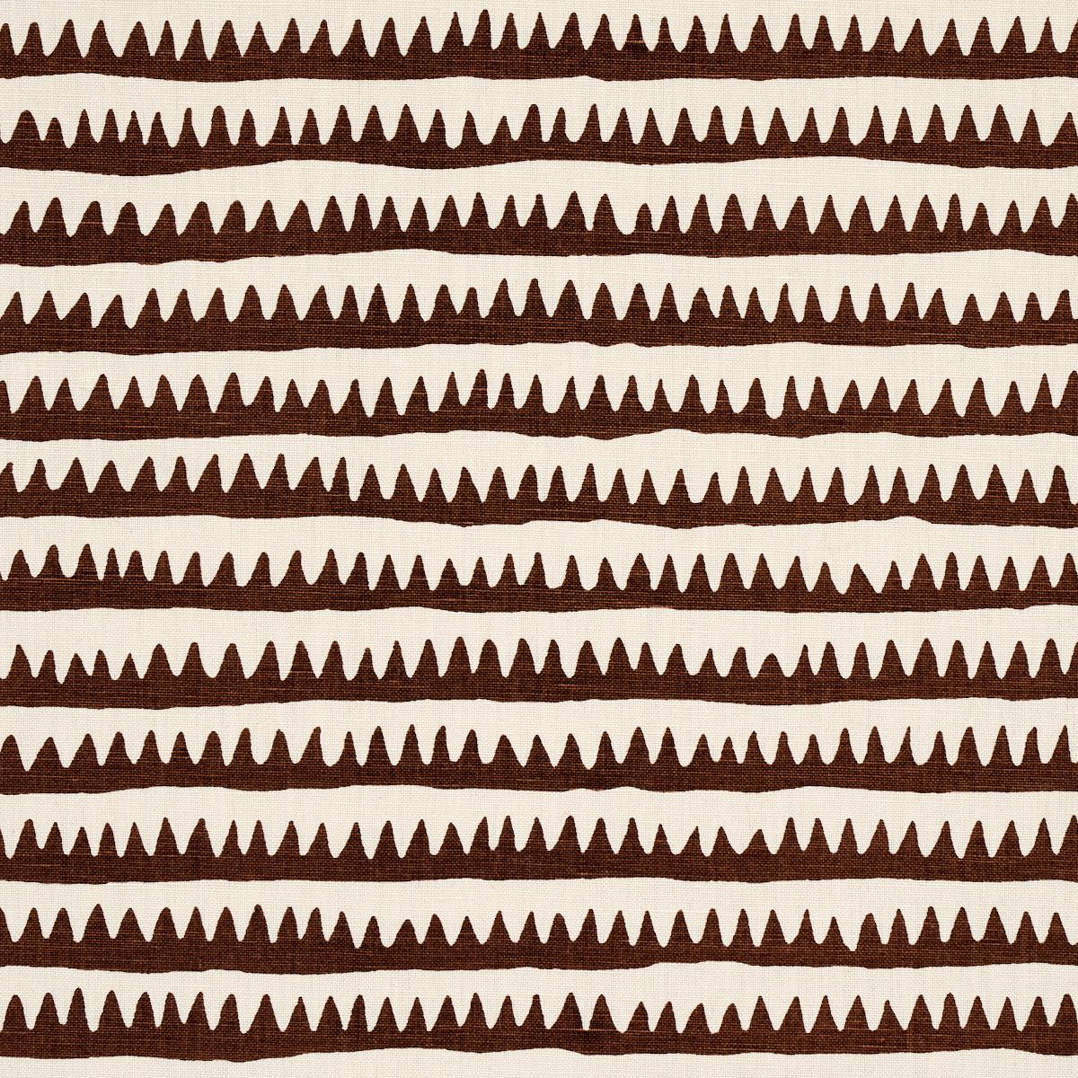 SCHUMACHER CORFU HAND PRINTED STRIPE BROWN FABRIC | Atlanta Fabrics