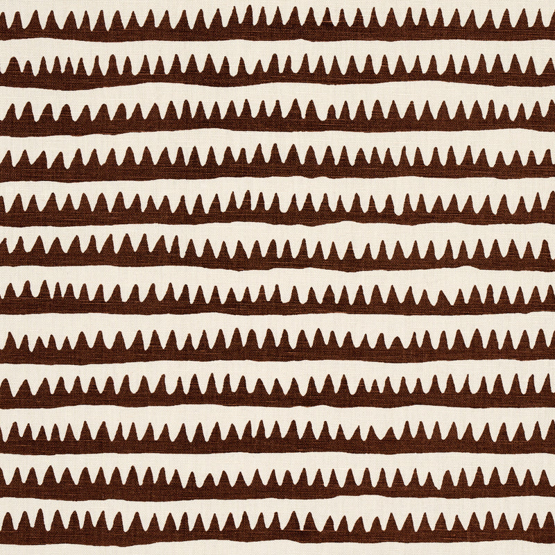Schumacher CORFU HAND PRINTED STRIPE BROWN Fabric | Atlanta Fabrics