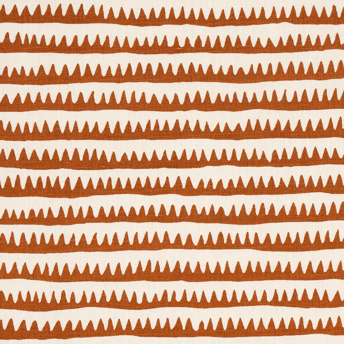 SCHUMACHER CORFU HAND PRINTED STRIPE RUST FABRIC | Atlanta Fabrics