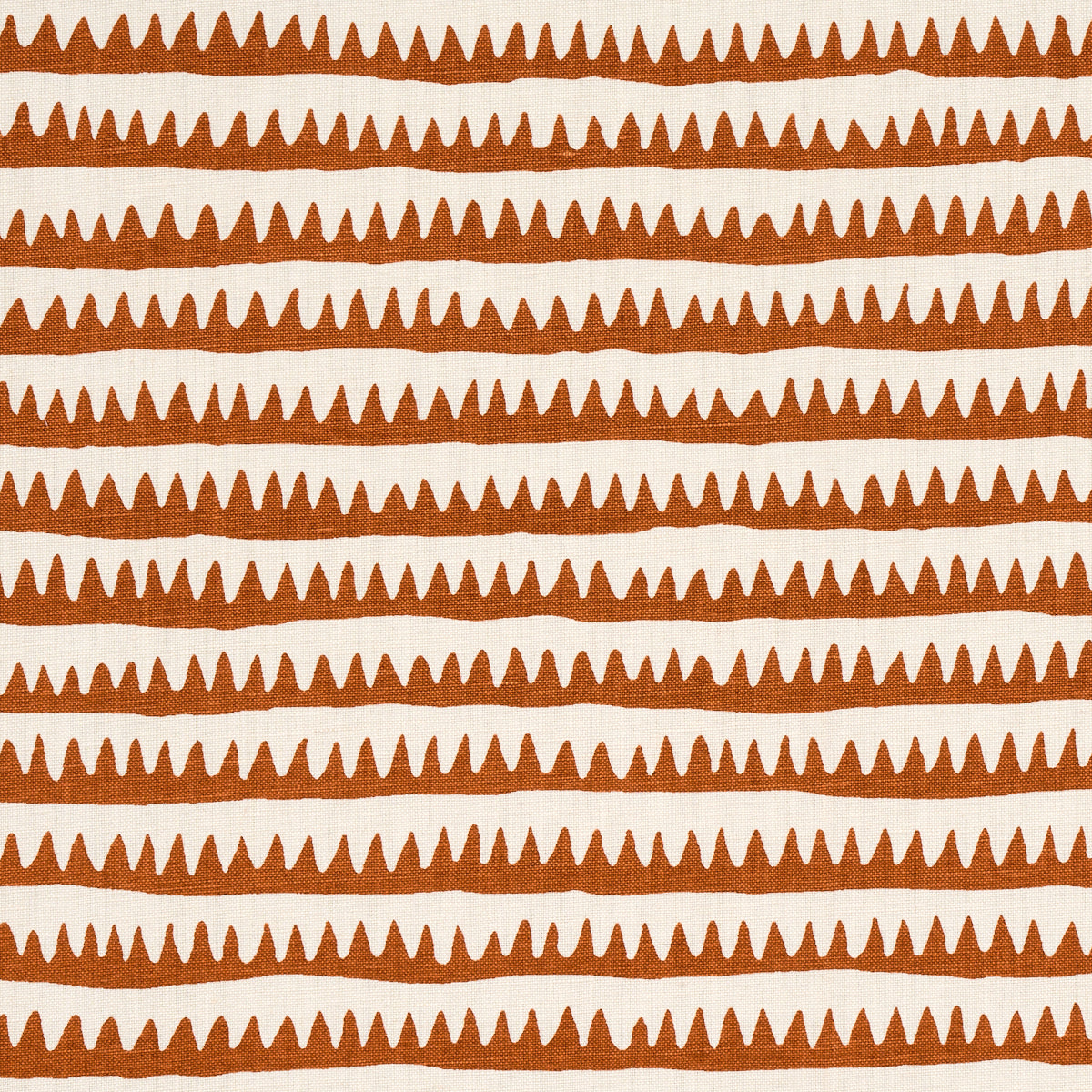 Schumacher CORFU HAND PRINTED STRIPE RUST Fabric | Atlanta Fabrics