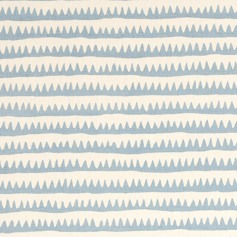 SCHUMACHER CORFU HAND PRINTED STRIPE SKY FABRIC | Atlanta Fabrics