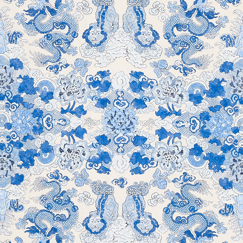 Schumacher MAGIC MOUNTAIN DRAGON PORCELAIN Fabric | Atlanta Fabrics