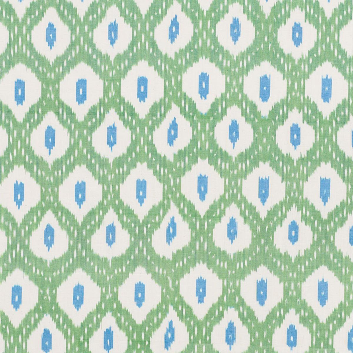 SCHUMACHER INDIO IKAT GREEN FABRIC | Atlanta Fabrics
