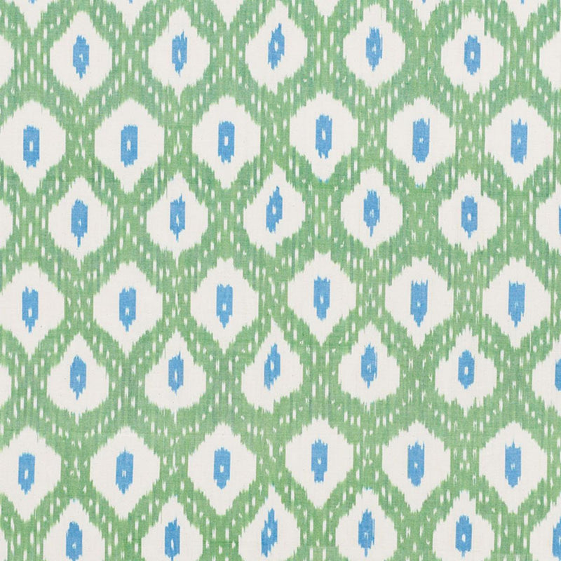 SCHUMACHER INDIO IKAT GREEN FABRIC | Atlanta Fabrics