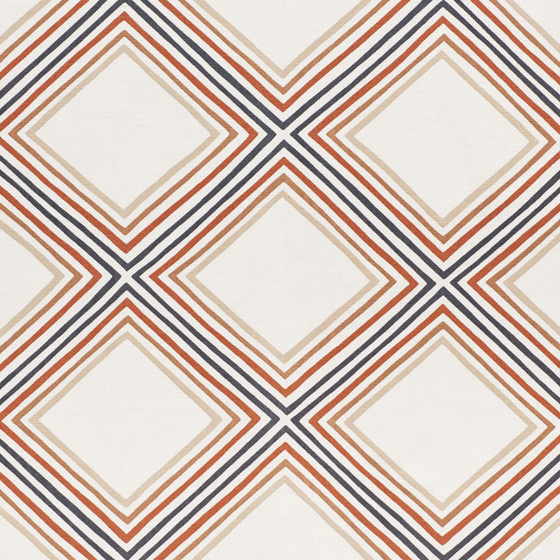 Schumacher SQUARE DANCE BROWN Fabric | Atlanta Fabrics
