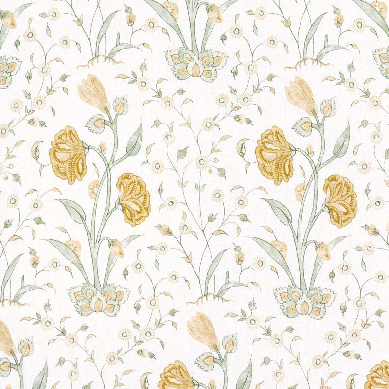 Schumacher Khilana Floral Marigold  | Atlanta Fabrics