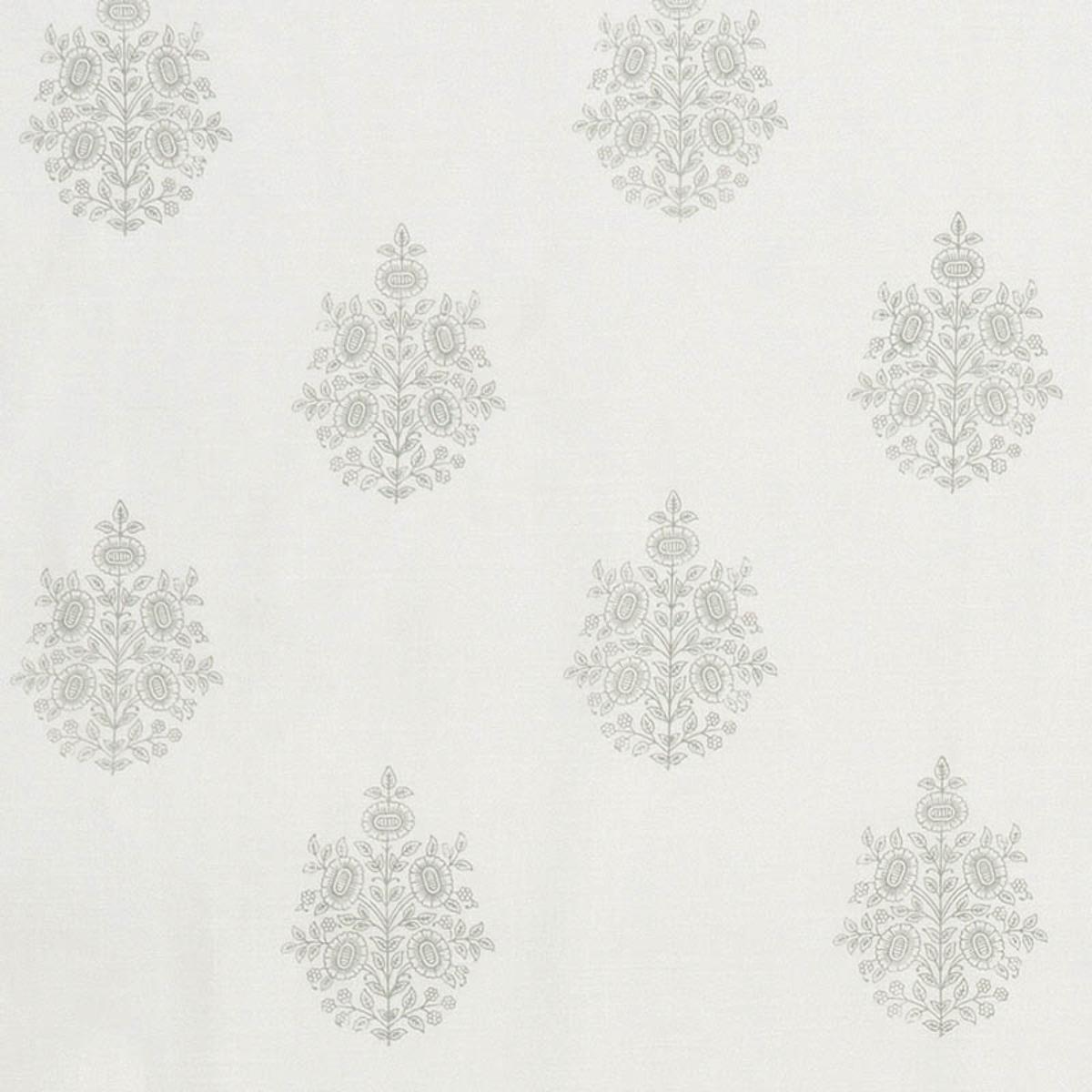 SCHUMACHER ASARA FLOWER SHEER GREY FABRIC | Atlanta Fabrics