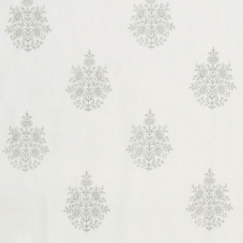 SCHUMACHER ASARA FLOWER SHEER GREY FABRIC | Atlanta Fabrics