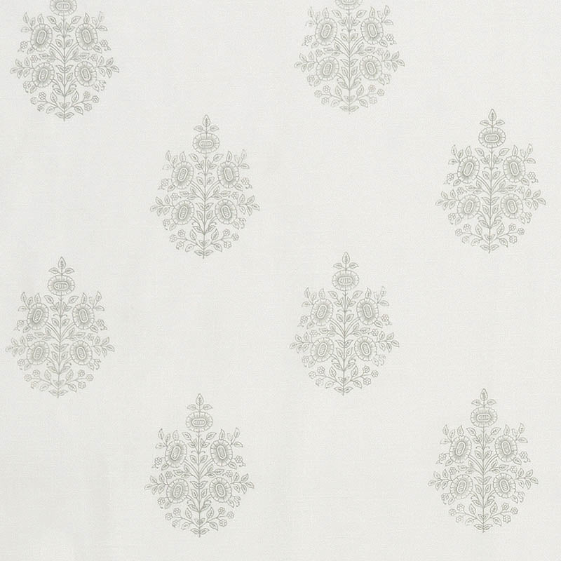 Schumacher ASARA FLOWER SHEER GREY FABRIC | Atlanta Fabrics