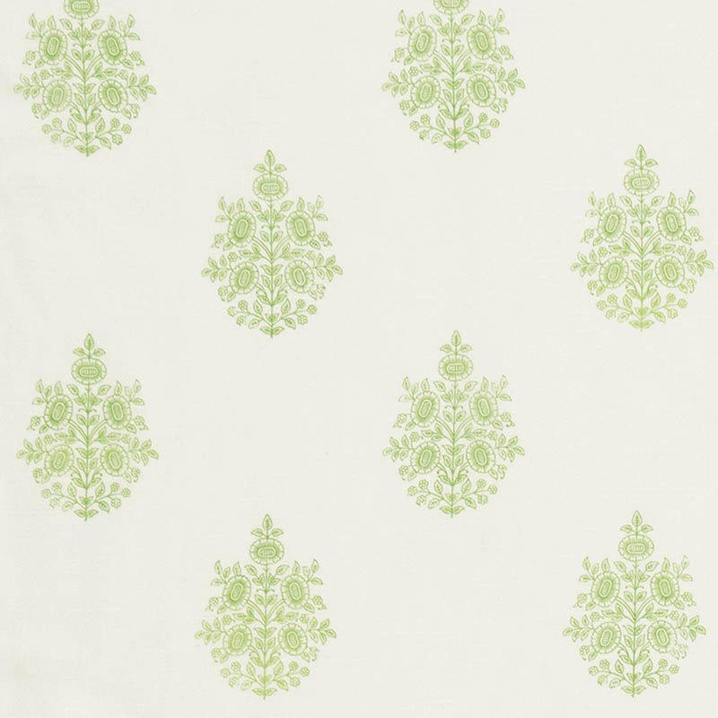 SCHUMACHER ASARA FLOWER SHEER GREEN FABRIC | Atlanta Fabrics