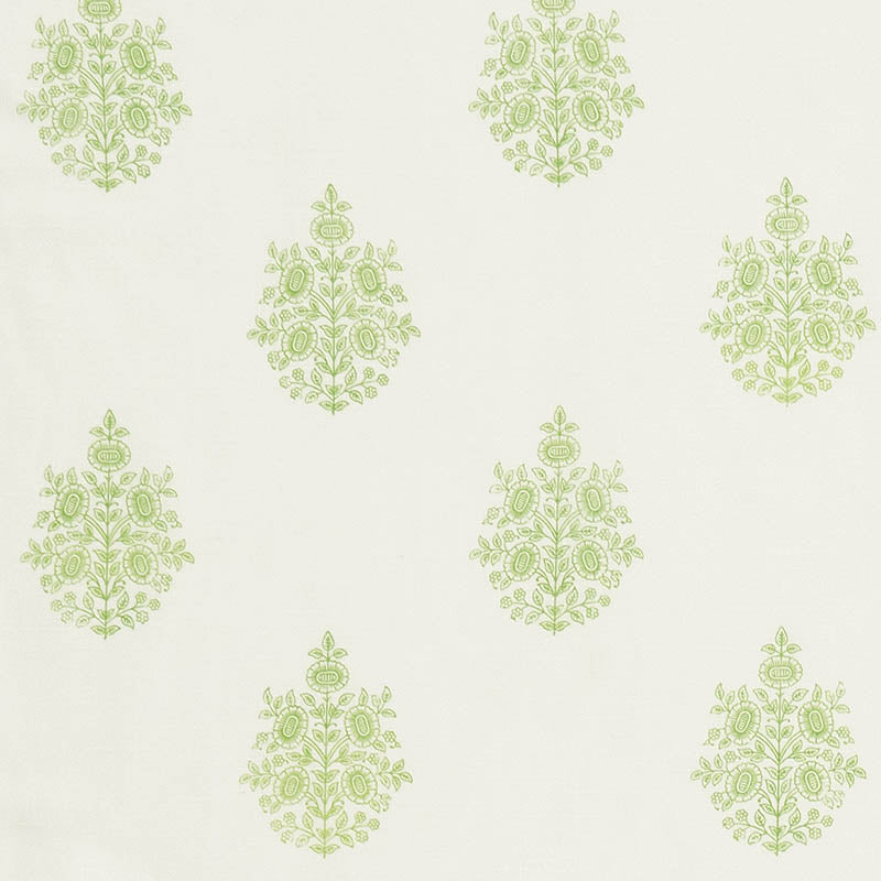 Schumacher ASARA FLOWER SHEER GREEN FABRIC | Atlanta Fabrics