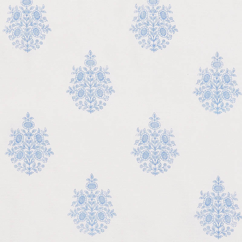 Schumacher ASARA FLOWER SHEER BLUE Fabric | Atlanta Fabrics