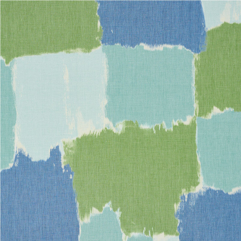 Schumacher COLORBLOCK IKAT AQUA Fabric | Atlanta Fabrics