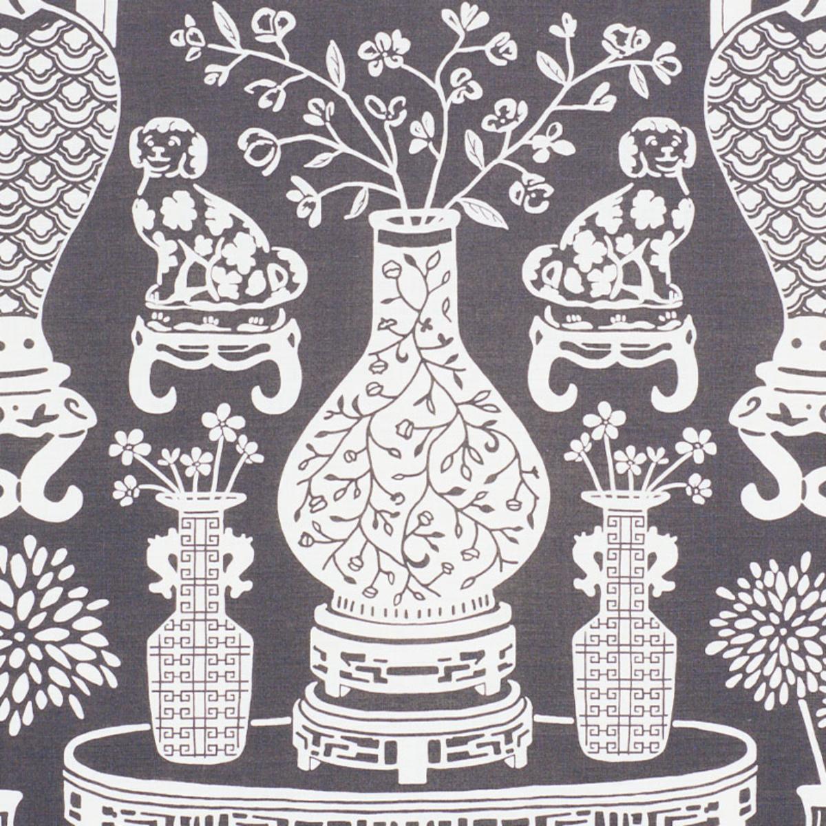 Schumacher HELLENE BLACK Fabric | Atlanta Fabrics