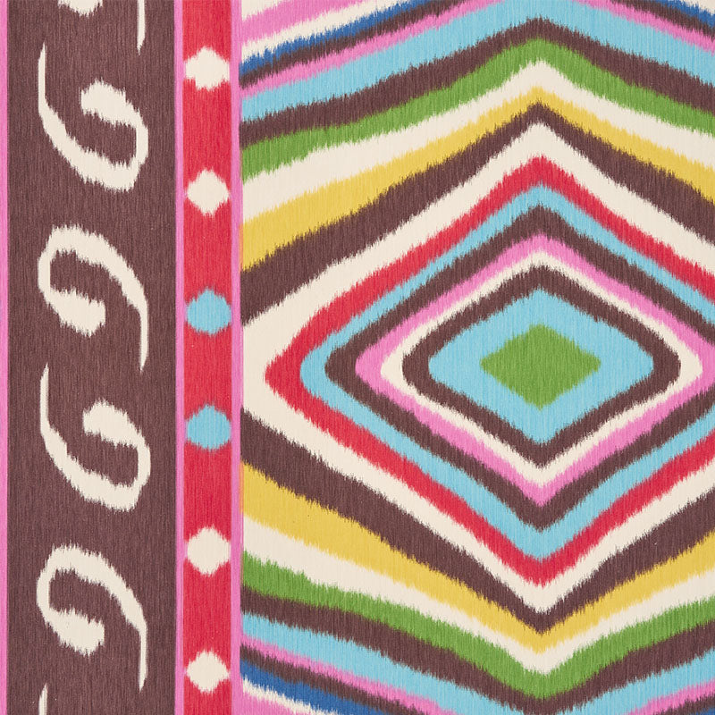 Schumacher Terence Ikat Multi Fabric | Atlanta Fabrics