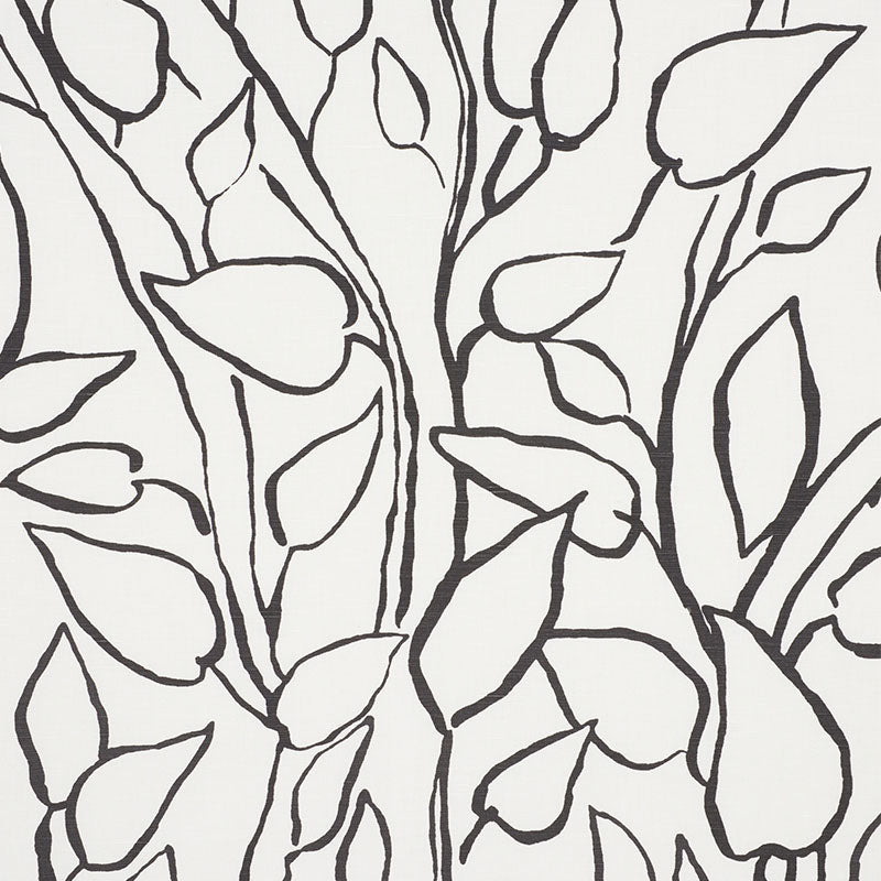 Schumacher SOLANDRA VINE BLACK Fabric | Atlanta Fabrics
